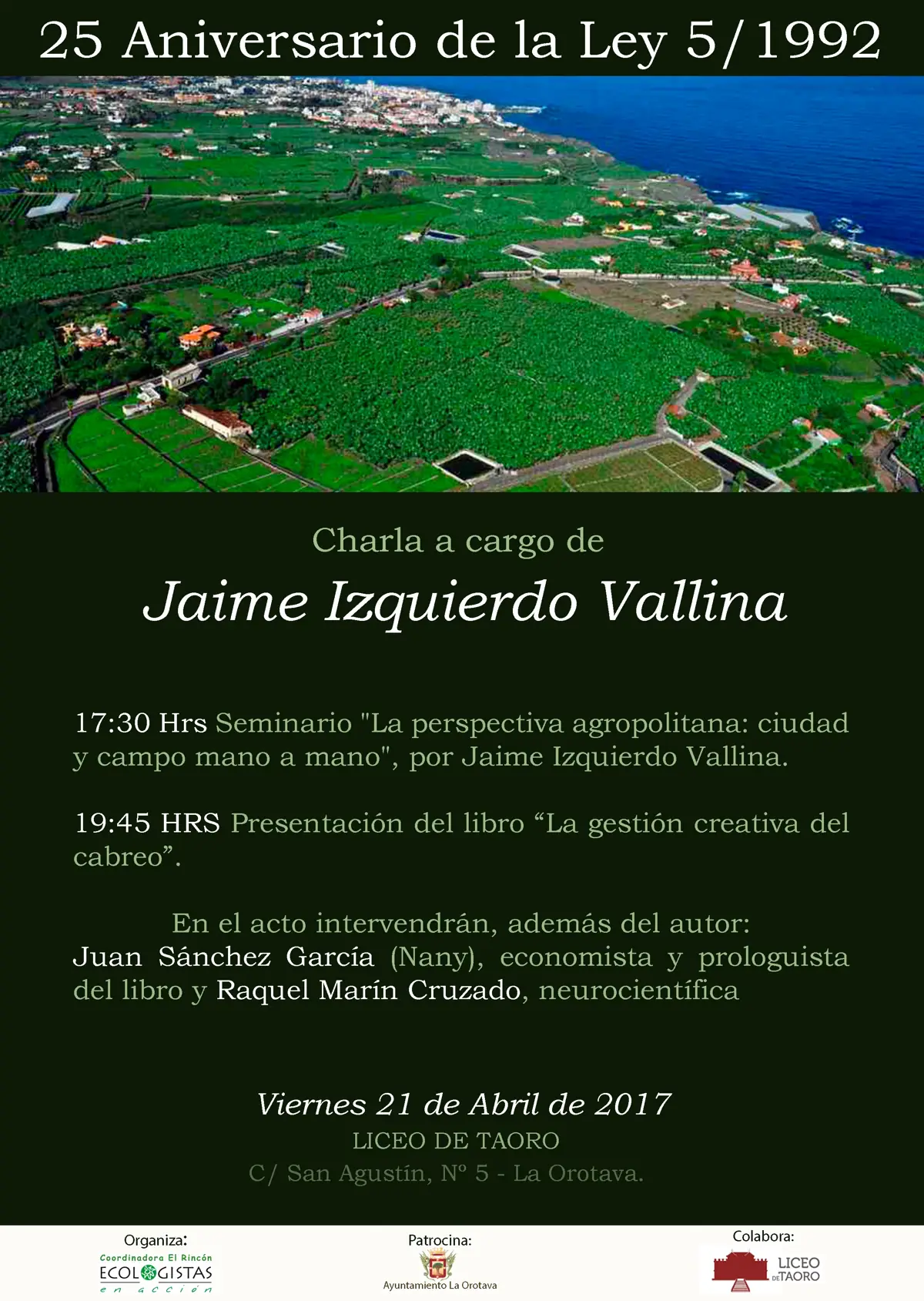 Cartel del evento - La perspectiva agropolitana 2017